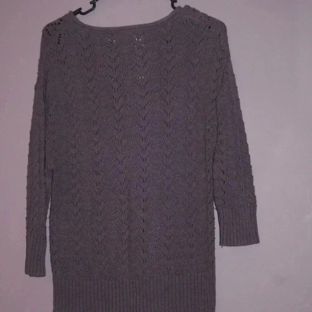 Sonoma Purple Roll Neck Sweater Size Large Crew Style 100% Cotton 3/4 Length - Picture 13 of 15